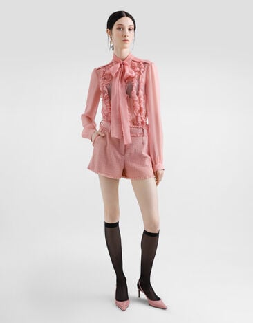 Dolce & Gabbana Raschel tweed shorts Pink FTC2PTGDCYK