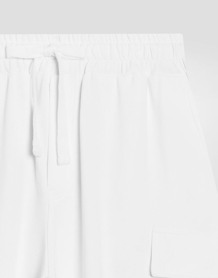 Dolce & Gabbana Pantaloni jogging in cotone con stampa e ricamo Bianco GP108ZG7PBF