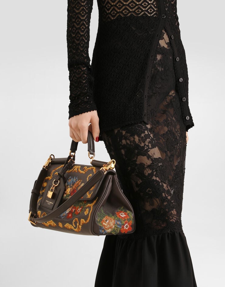 Dolce & Gabbana Medium My Sicily handbag with fine stitch embroidery Dolce & Gabbana Medium My Sicily handbag with fine stitch embroidery Multicolor BB7782B3T62