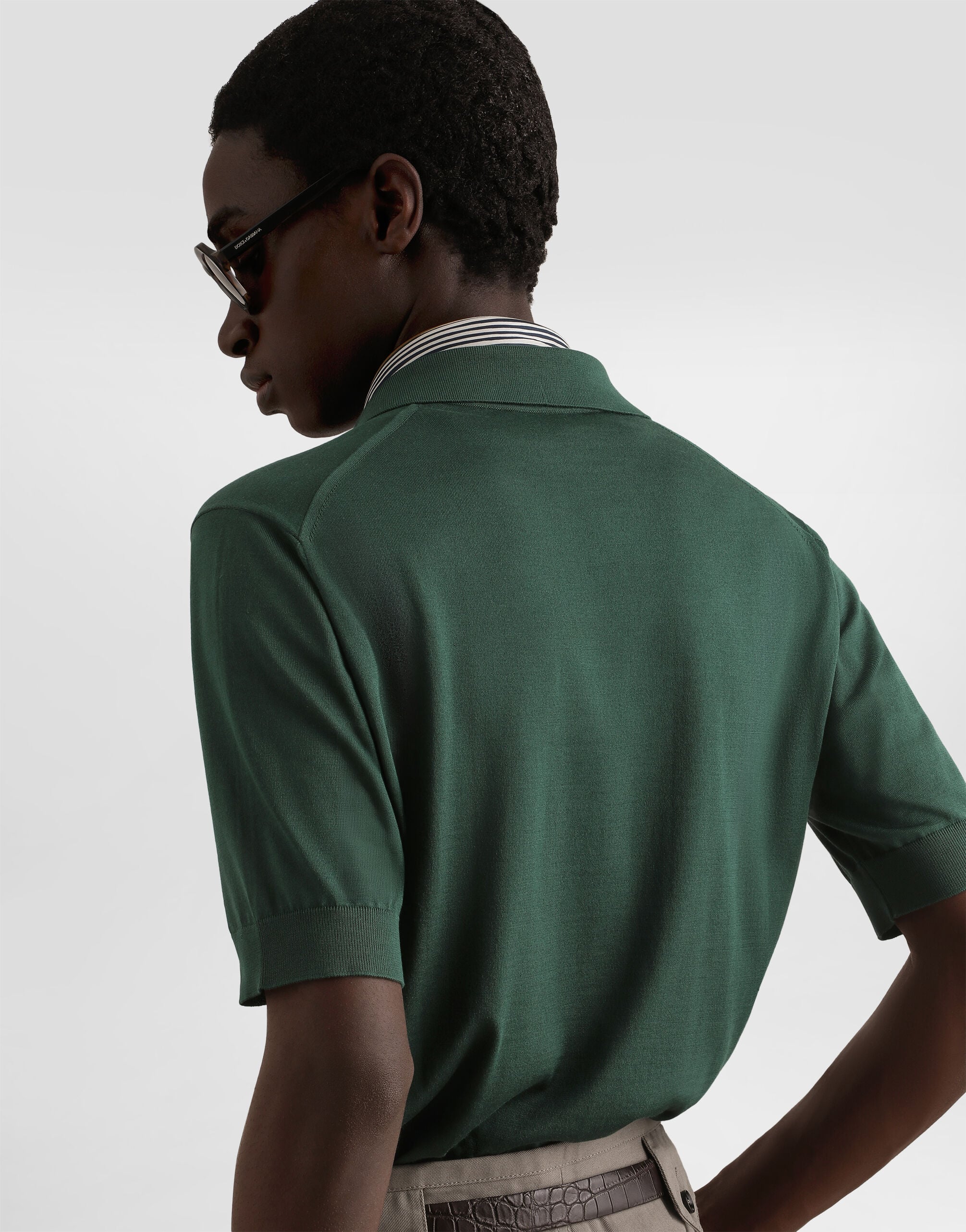 Silk knit polo shirt - thumbnail 10
