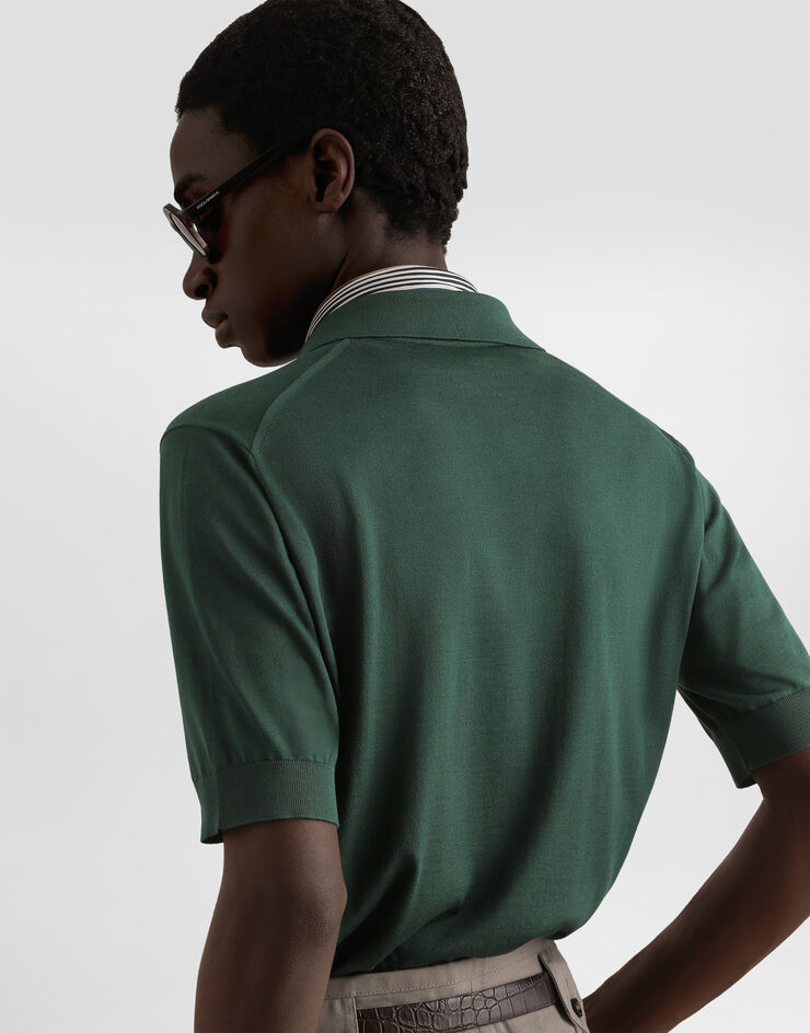 Dolce & Gabbana Polo de punto en seda  GXZBUZJBSPK