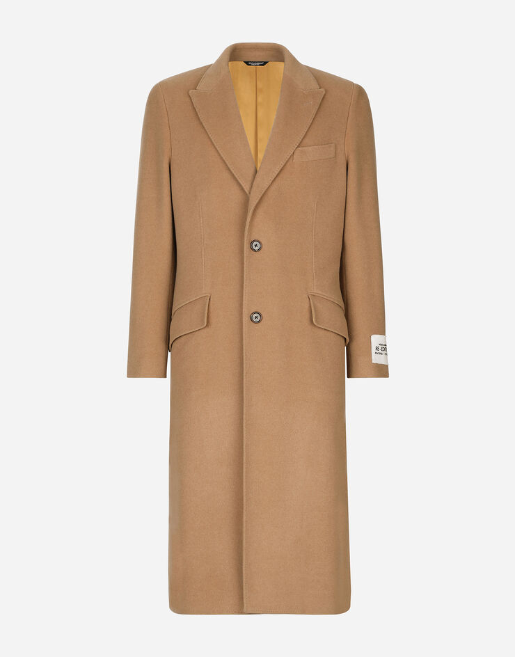 Dolce&Gabbana Single-breasted camel wool coat Puder G001STGG863