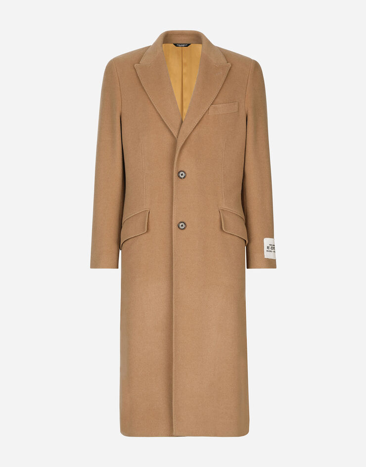 Dolce&Gabbana Single-breasted camel wool coat Rosa Pálido G001STGG863