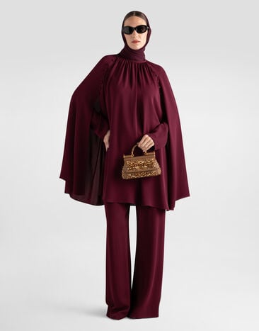 Dolce & Gabbana Silk crêpe trousers Purple I3J51WFU1ME