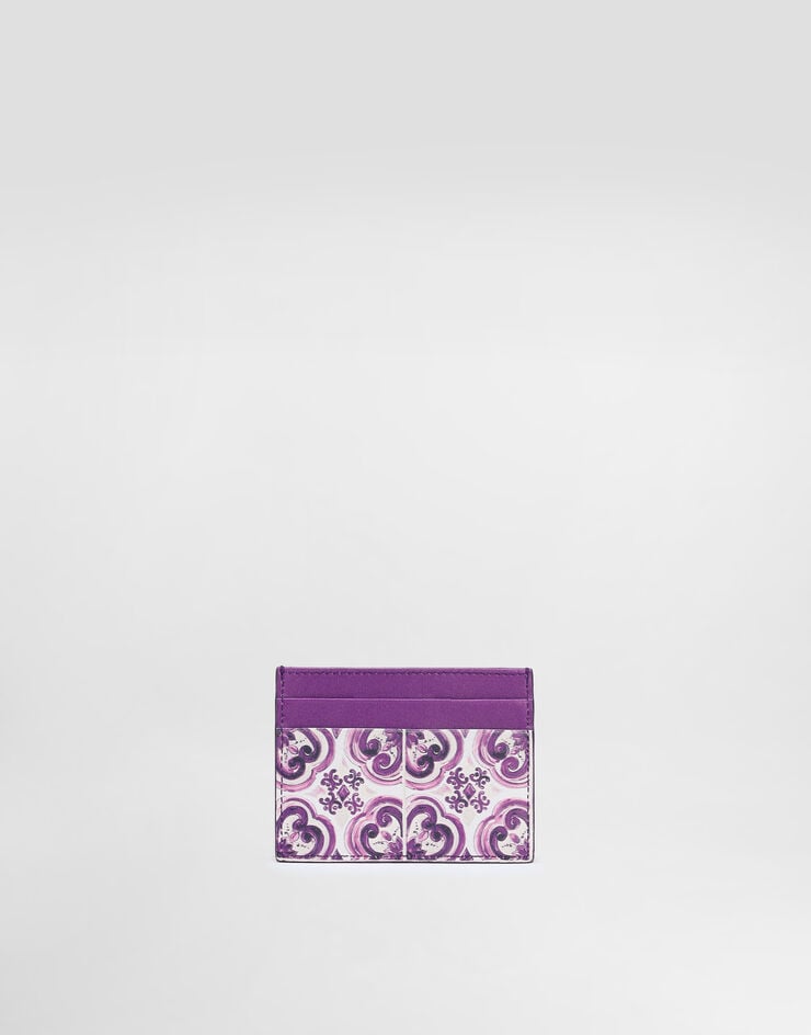 Dolce & Gabbana Majolica-print calfskin card holder Multicolor BI0330AO026