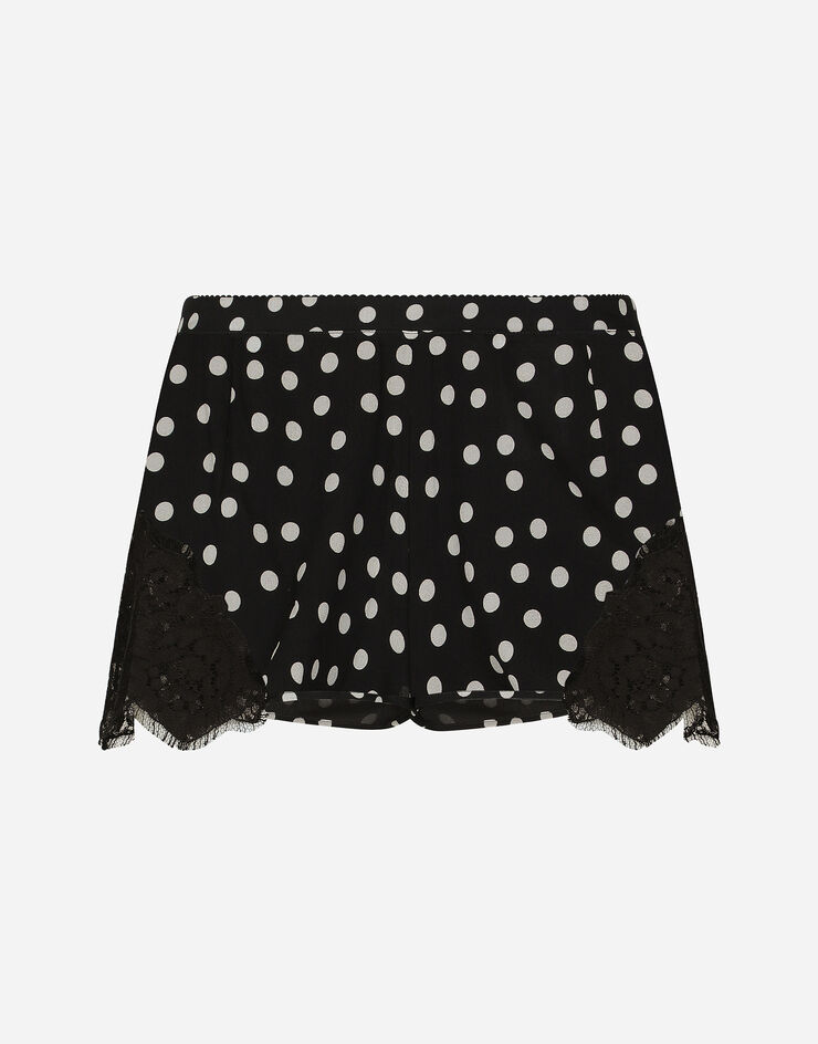 Dolce & Gabbana ドット柄＆レース ディテール シルク ランジェリーショーツ プリ O3C43TON00R