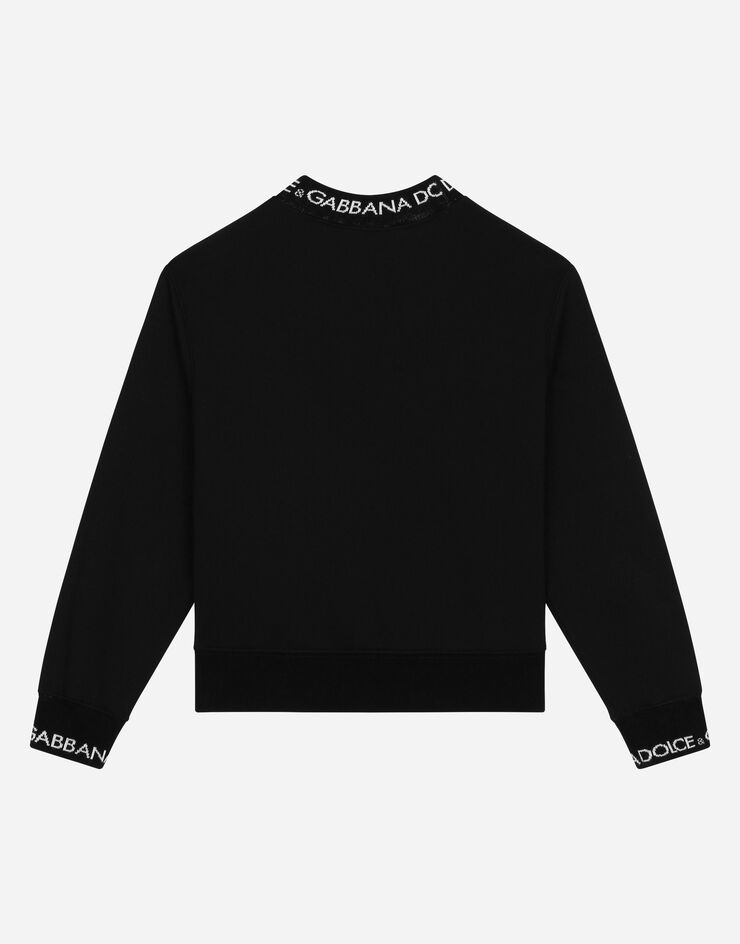 Dolce & Gabbana Sudadera de punto con etiqueta con logotipo Negro L4JWHZG7M4G