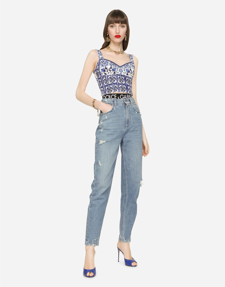 Dolce&Gabbana Jeans with small rips Multicolor FTBXGDG8GJ3
