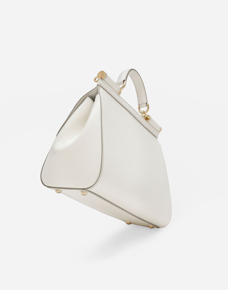 Dolce & Gabbana Medium Sicily handbag in dauphine leather White BB4347A1001