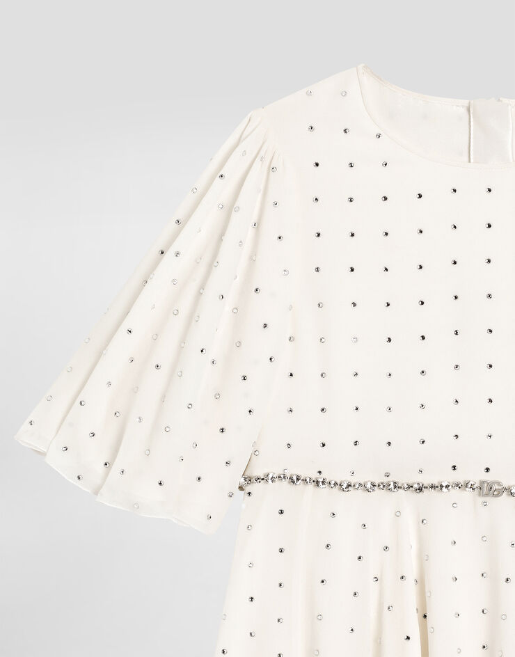 Dolce & Gabbana Silk georgette dress White L54DM1FU1AR