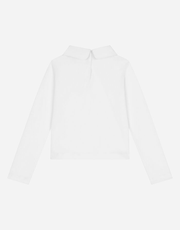 Dolce&Gabbana تيشيرت جيرسي بتطريز شعار أبيض L5JTKZG7JR4