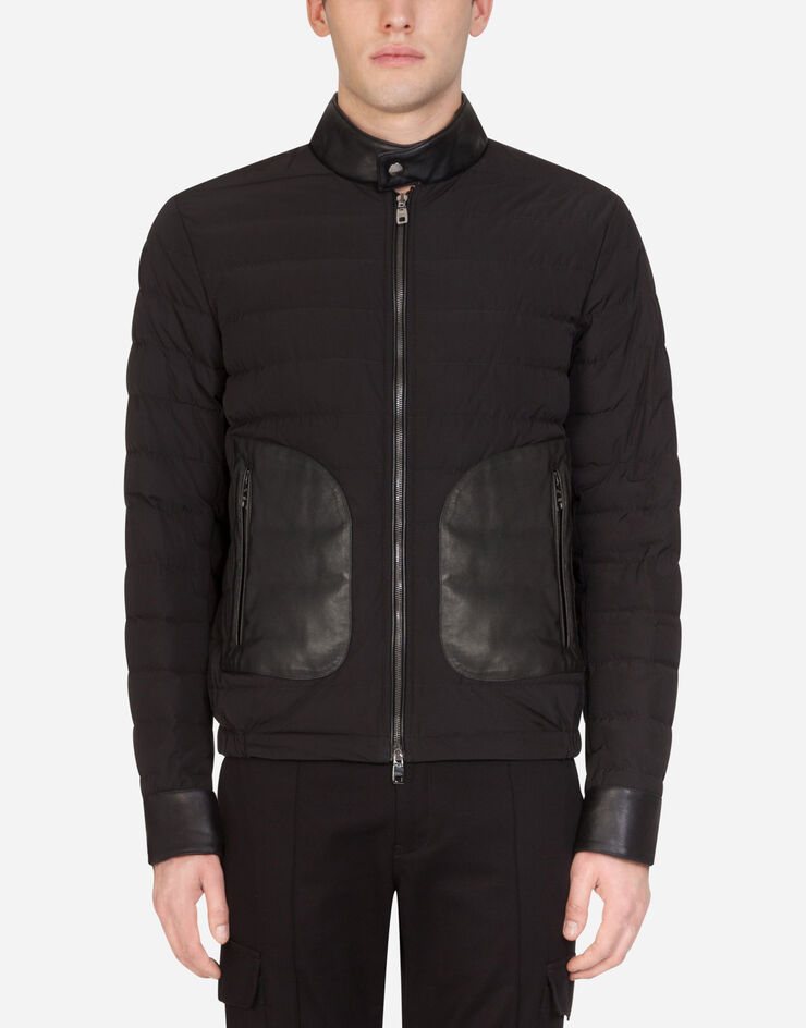 Dolce & Gabbana Nylon jacket with leather details BLACK G9RA6THUMFU
