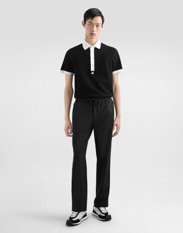 Dolce & Gabbana Structured wool canvas trousers Black GP14UTFURK8