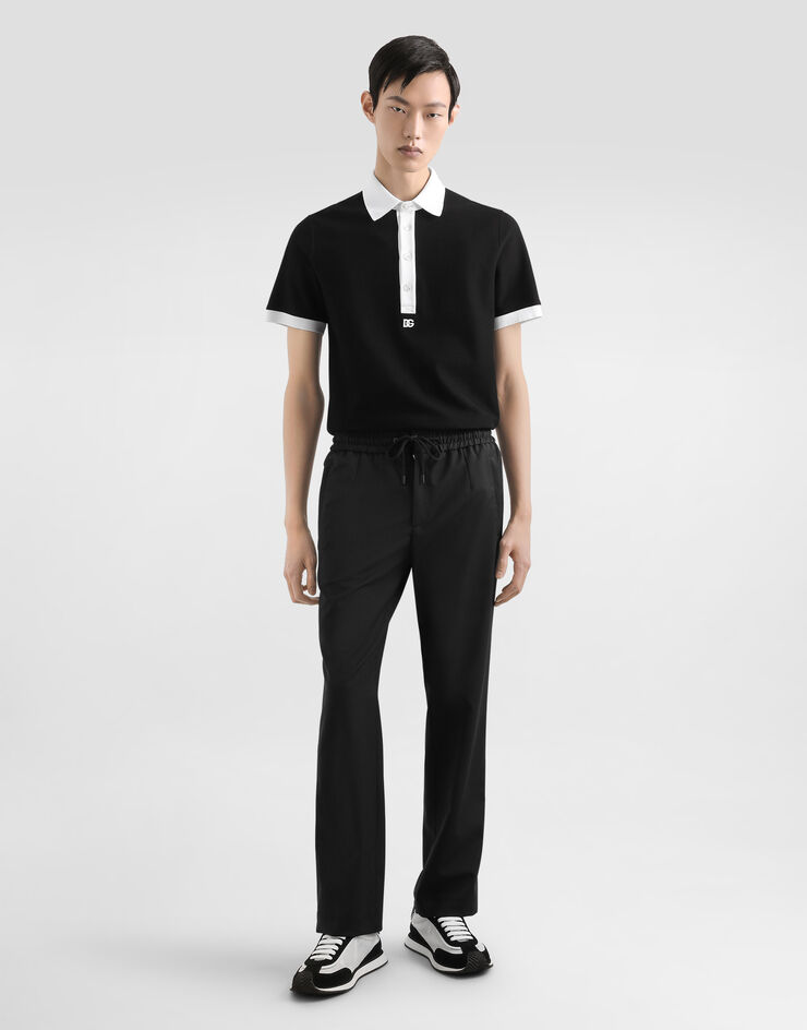 Dolce & Gabbana Structured wool canvas trousers Black GP14UTFURK8