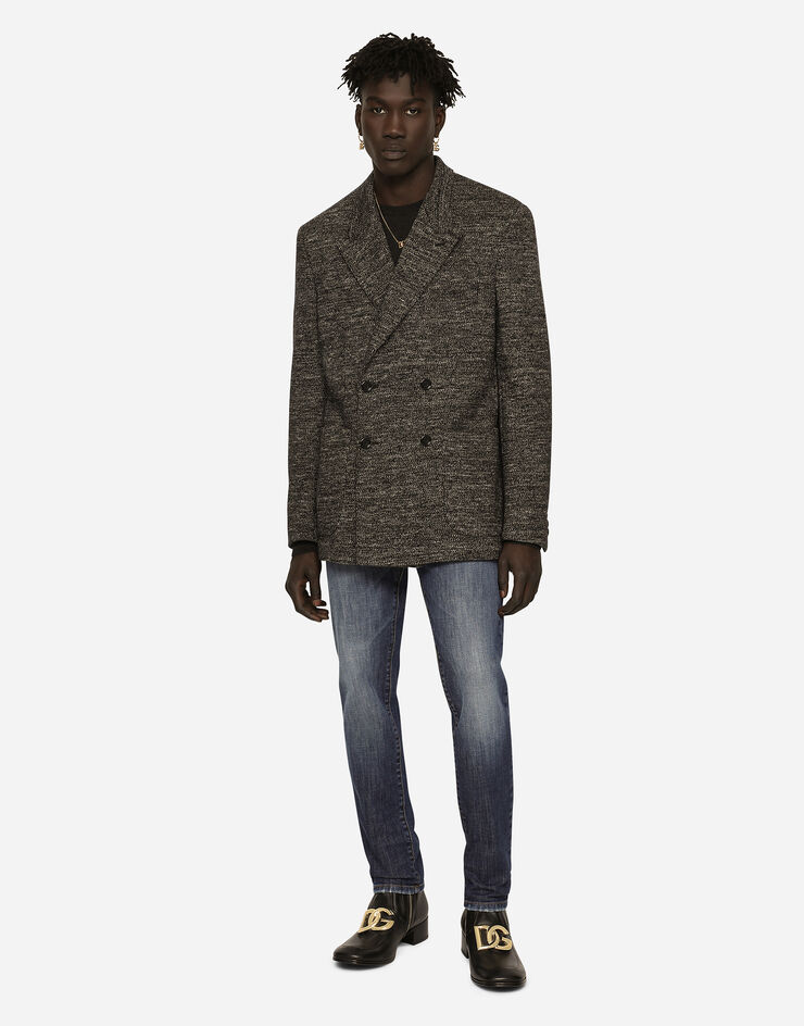Dolce&Gabbana Double-breasted cotton and wool jersey jacket Multicolor G2RY1TGG707