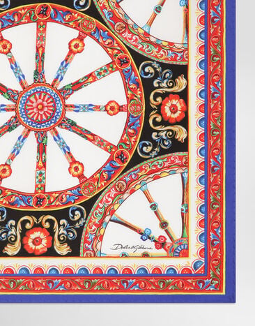 Dolce & Gabbana 50x50 carretto-print silk twill scarf Multicolor FN093RGDDWL