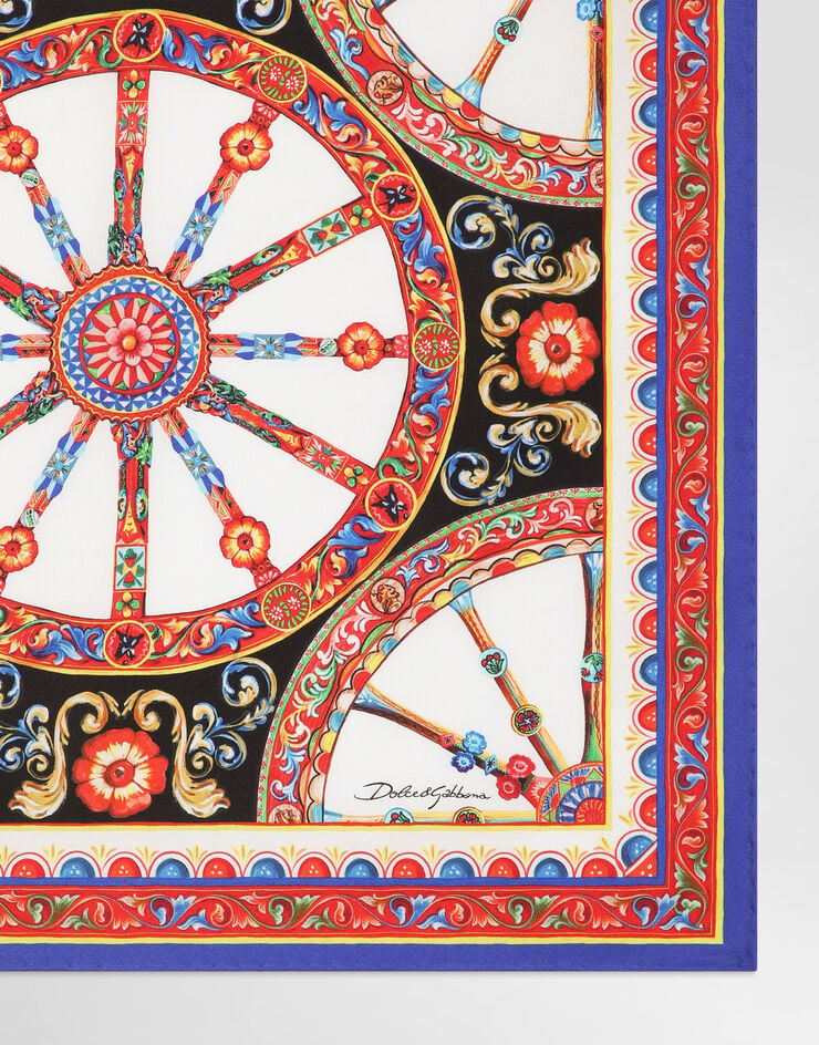 Dolce & Gabbana 50x50 carretto-print silk twill scarf Multicolor FN093RGDDWL