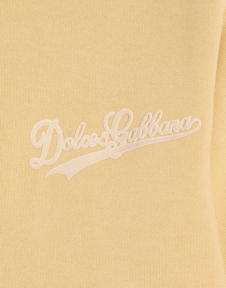 Dolce & Gabbana Hooded sweatshirt with print Yellow L4JWNOG7PWP