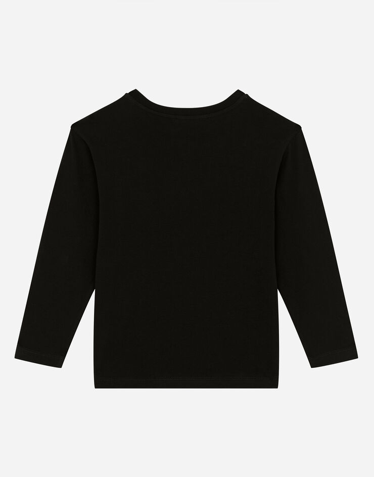 Dolce & Gabbana Jersey T-shirt with logo tag 黑 L4JT7MG7M4S