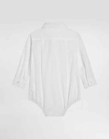 Dolce & Gabbana Poplin bodysuit with DG logo White L11O82G7P1Z