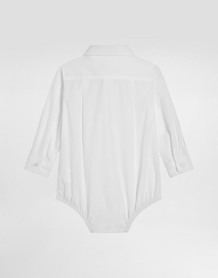 Dolce & Gabbana Poplin bodysuit with DG logo White L11O82G7P1Z