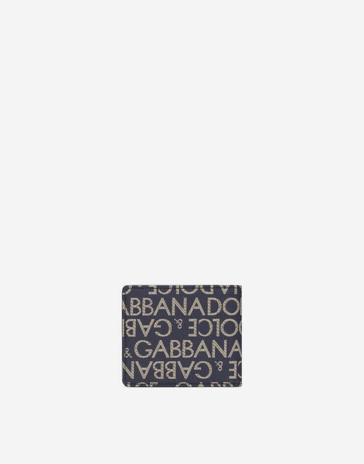 Dolce & Gabbana Portafoglio bifold in jacquard spalmato Blu BP1321AJ705