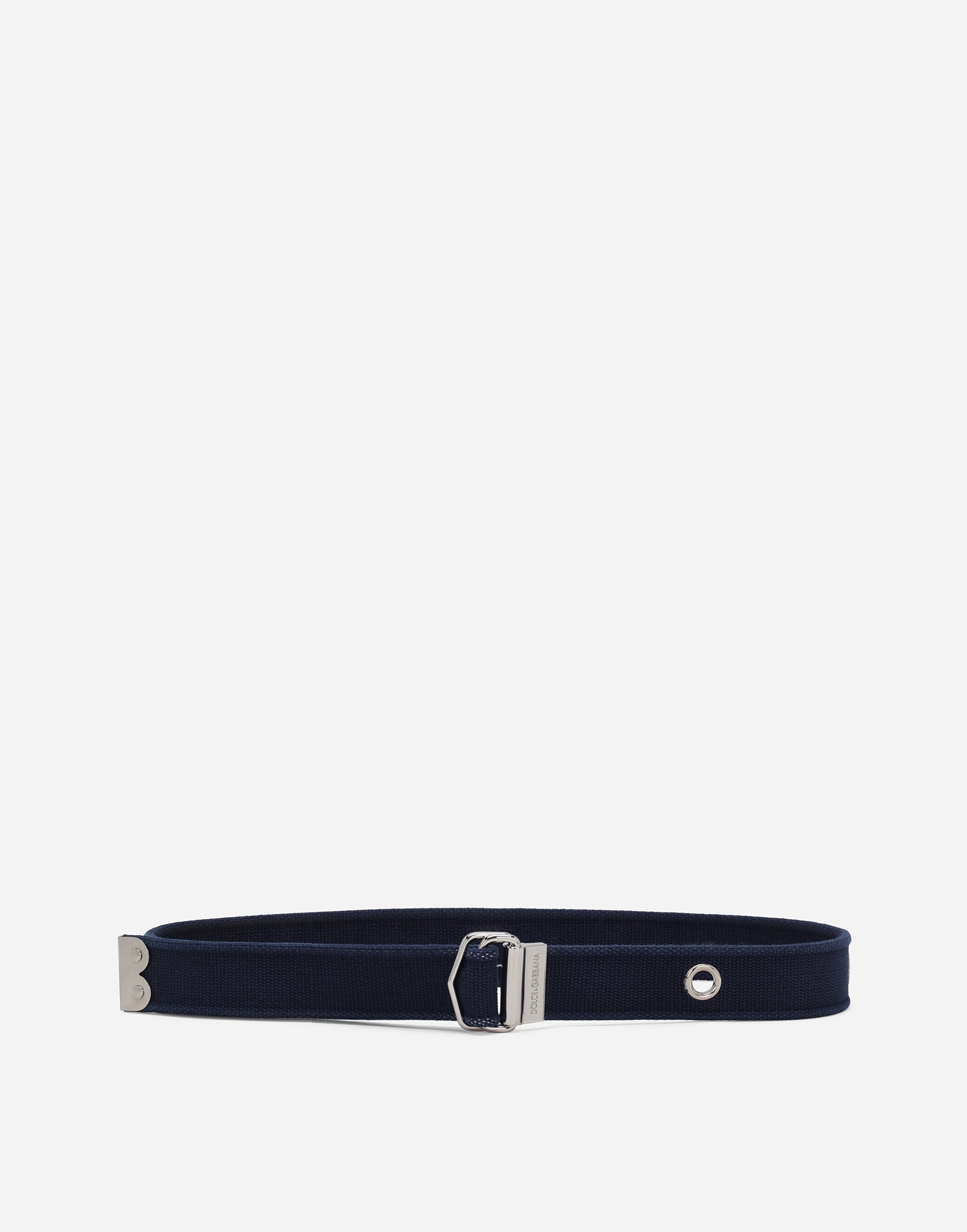 Dolce & Gabbana Cinturón de tejido con logotipo Negro BC4646AX622