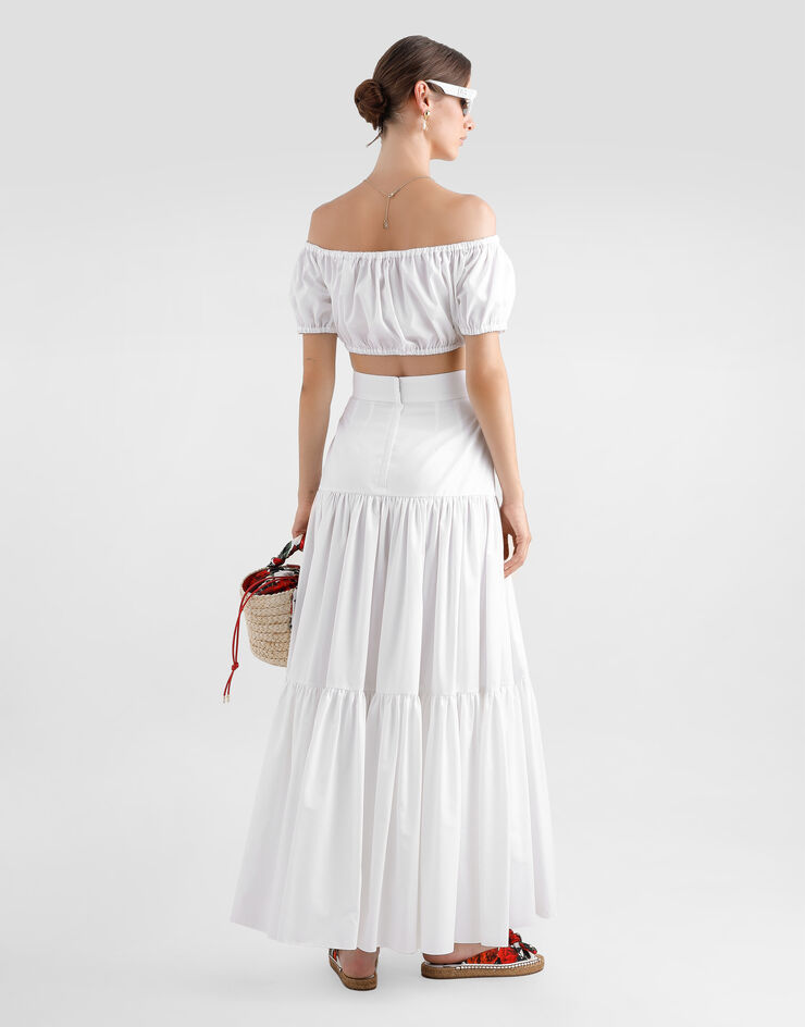 Dolce & Gabbana 棉质一字领上衣 白 F755RTFU61A