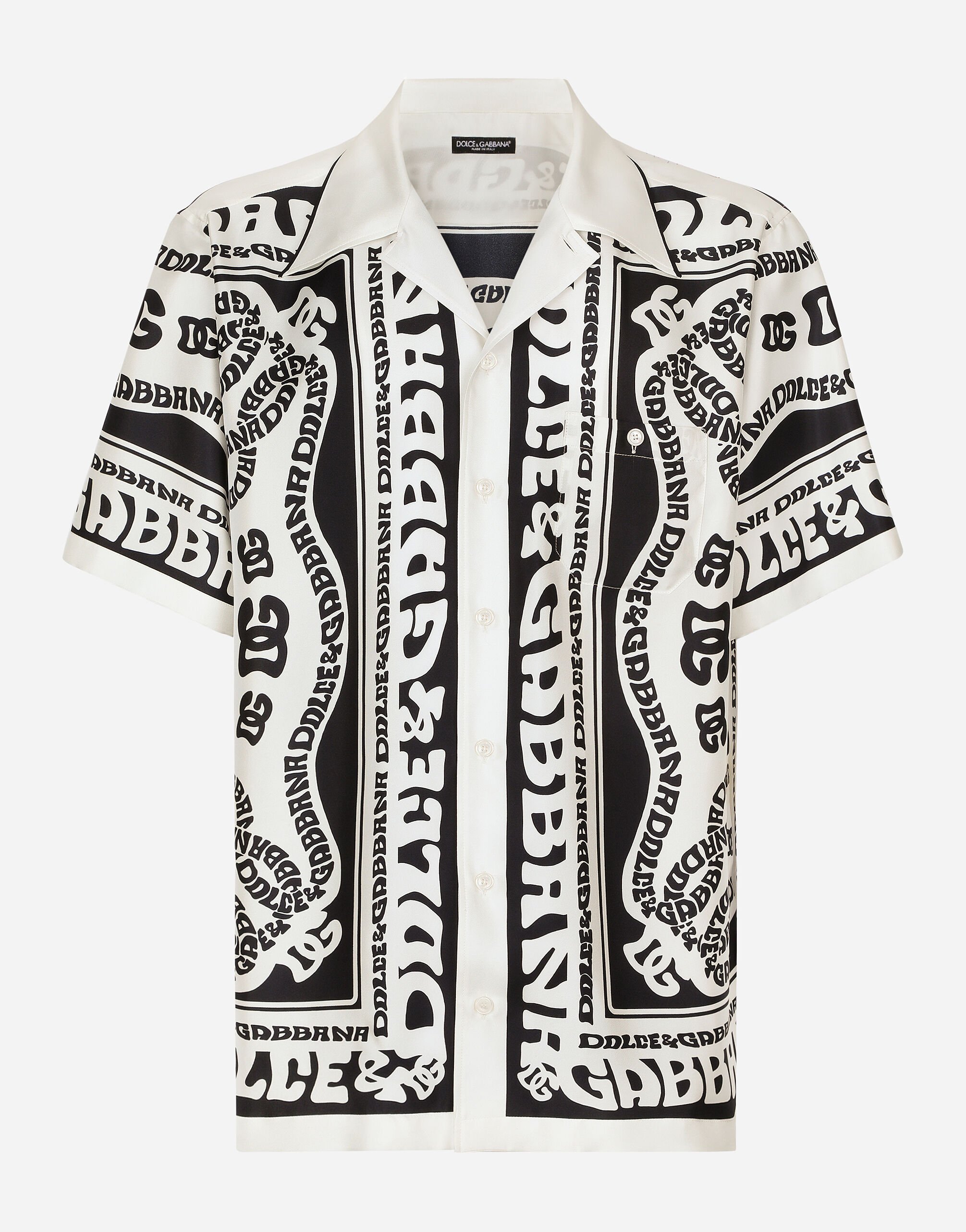 Dolce & Gabbana Hawaiihemd aus Seide Print Marina Print G5IF1THI1QA