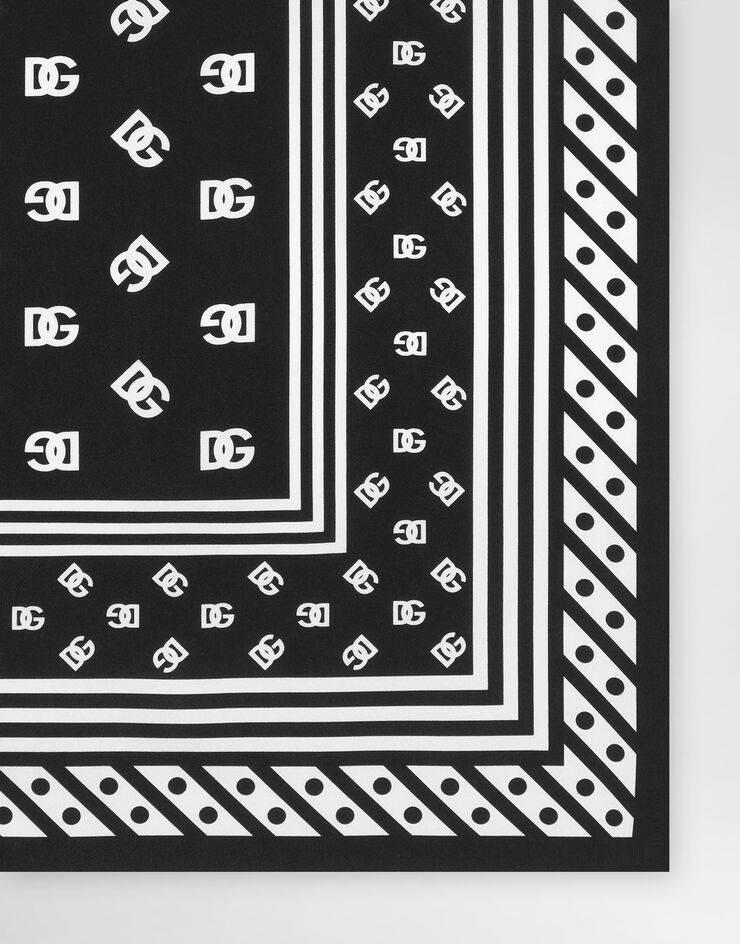 Dolce & Gabbana Twill scarf with all-over DG logo print (90 x 90) Print FN090RGDB7Z