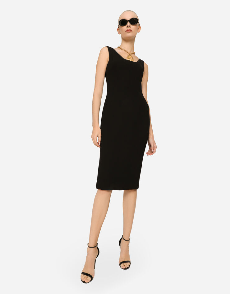 Dolce & Gabbana Wool crepe midi dress Black F6H6ETFU2TZ