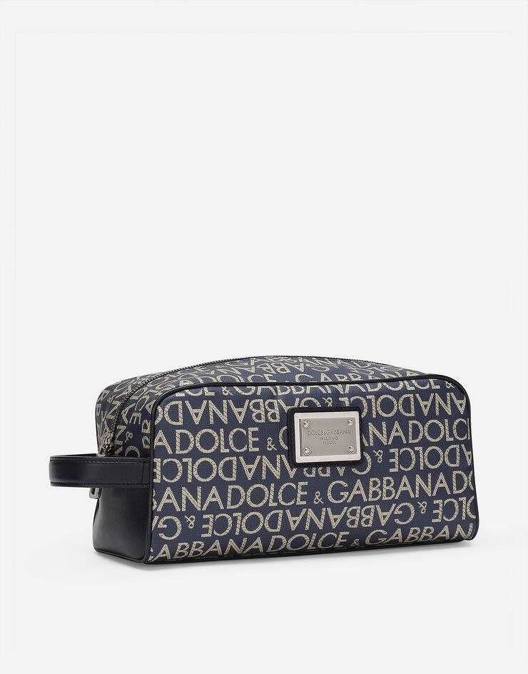 Dolce & Gabbana Coated jacquard toiletry bag Blue BT0989AJ705