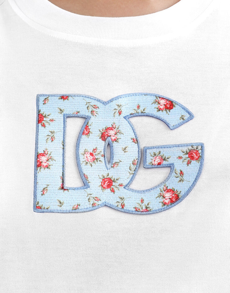Dolce & Gabbana Jersey t-shirt with DG print patch White F8V42ZGDDLX