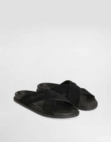 Dolce & Gabbana صندل من جلد شامواه Black A80534A9R00