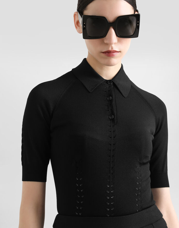Dolce & Gabbana 粘胶 Polo 衫 黑 FXZ23TJAIRM