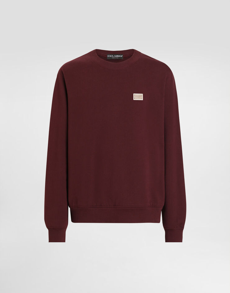 Dolce & Gabbana Cotton sweatshirt with tag Bordeaux G9ABJTG7N7B