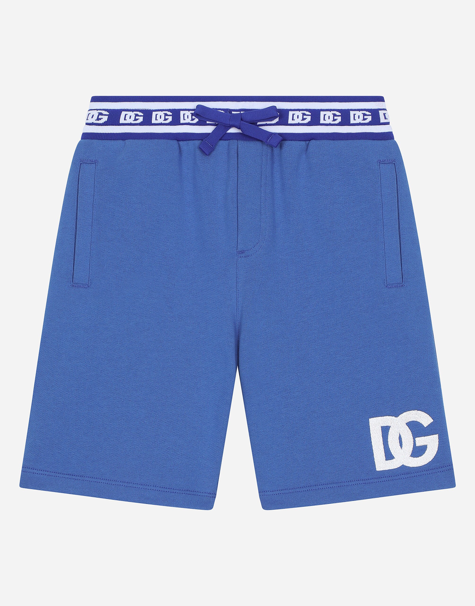 Dolce & Gabbana Jersey jogging shorts with DG logo Print L43S86G7L5W