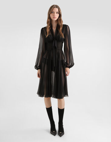Dolce & Gabbana Chiffon dress Black F60GMTFU1AT