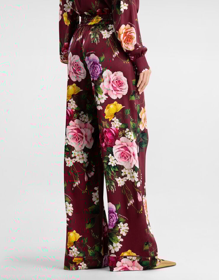 Dolce & Gabbana Rose-print satin vanity trousers Multicolor I3J79WIS11B