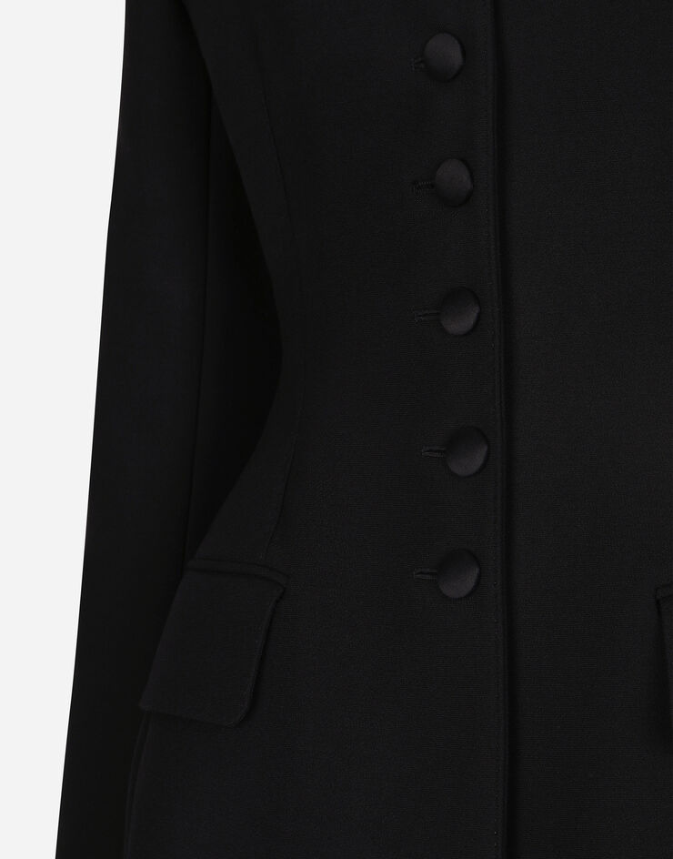 Dolce&Gabbana Длинный однобортный пиджак Dolce из шерстяного кади черный F26W6THUMTB