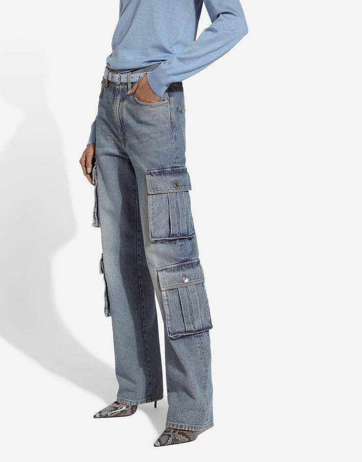 Dolce & Gabbana Vaqueros Cargo en denim de algodón Multicolor FTC60DG8LW2