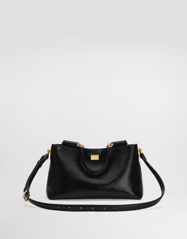 Dolce & Gabbana Vittoria calfskin handbag Black BB7896AZ000