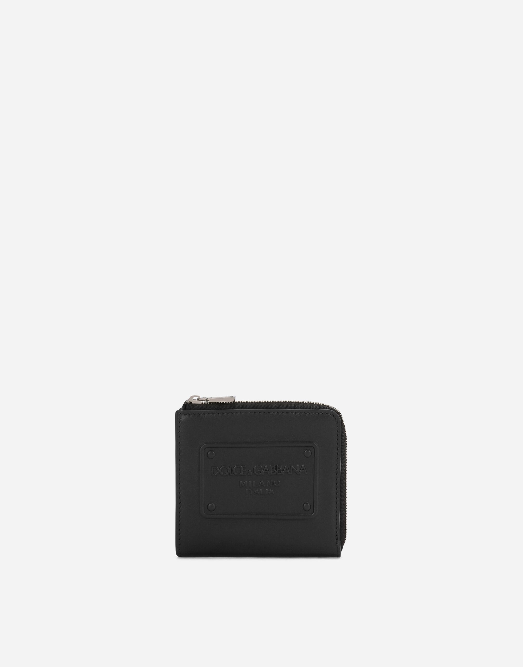 Dolce & Gabbana Calfskin card holder with raised logo Black BP3102AW576