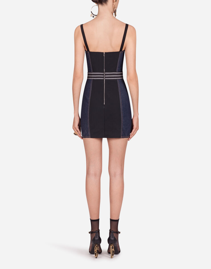 Dolce & Gabbana Short belted denim corset dress BLUE F6D5EDG899T