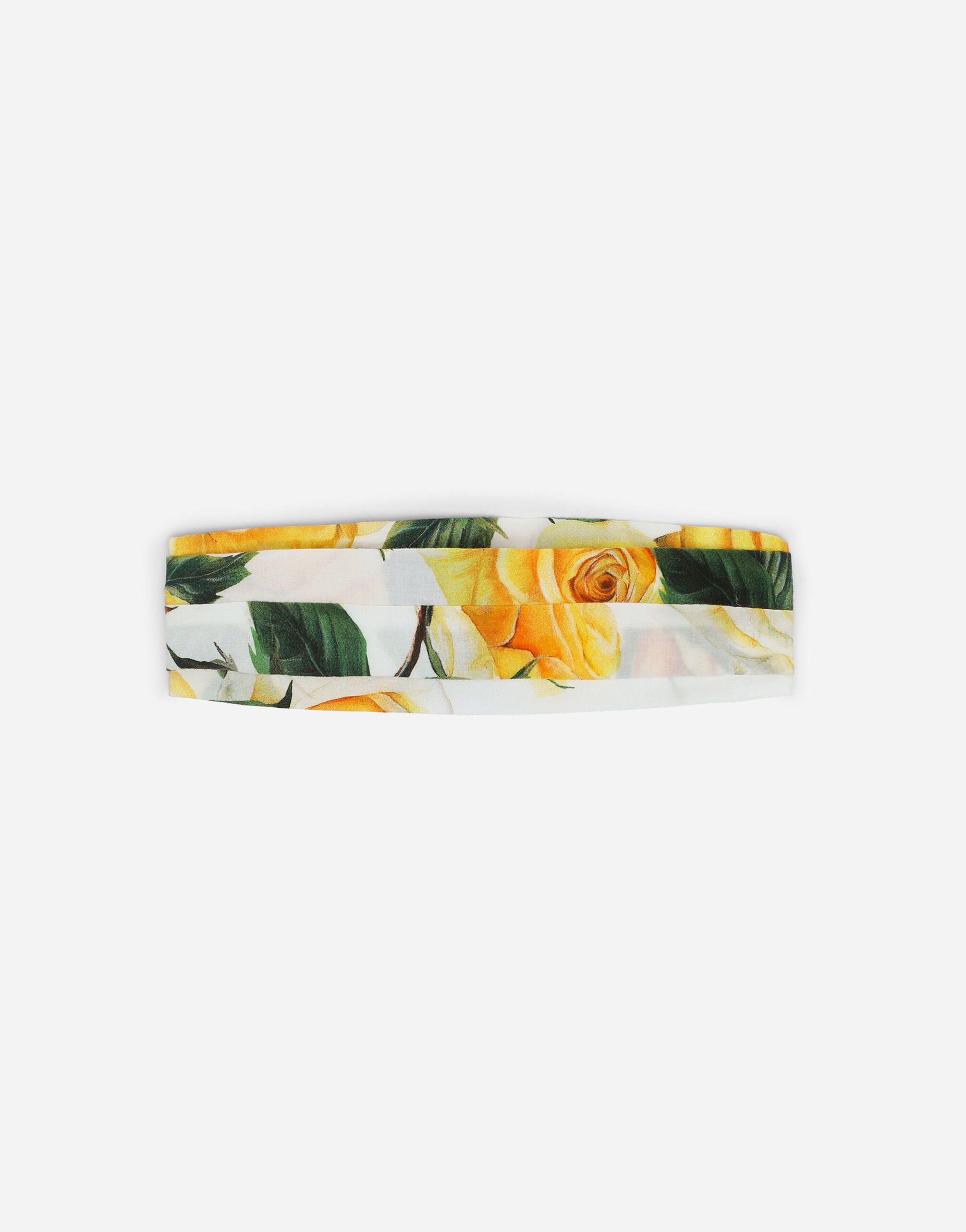 Dolce & Gabbana Yellow rose-print poplin bandanna Print LN4H91HS5QR