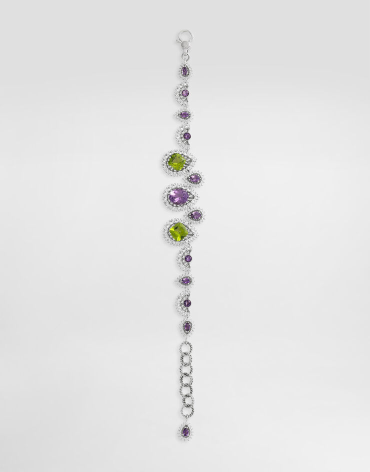 Dolce & Gabbana Eleganza Bracelet 18-carat white gold, amethysts, peridots, and sapphires Dolce & Gabbana Eleganza Bracelet 18-carat white gold, amethysts, peridots, and sapphires White WBSA3GWAME1