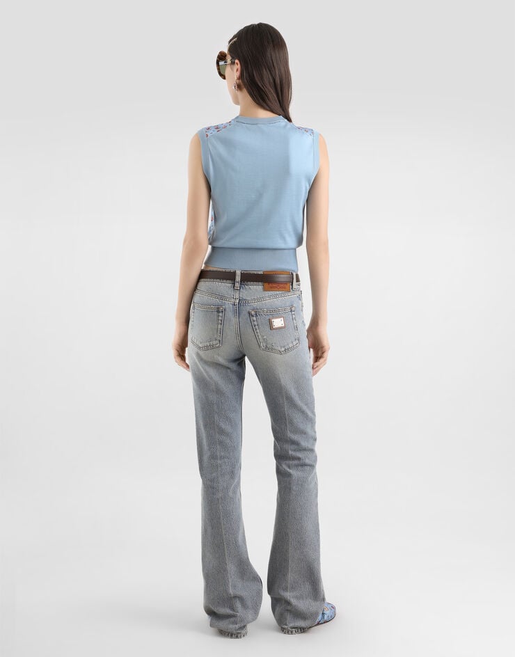 Dolce & Gabbana Small rose-print silk tank top Multicolor FXT43TJBSOQ