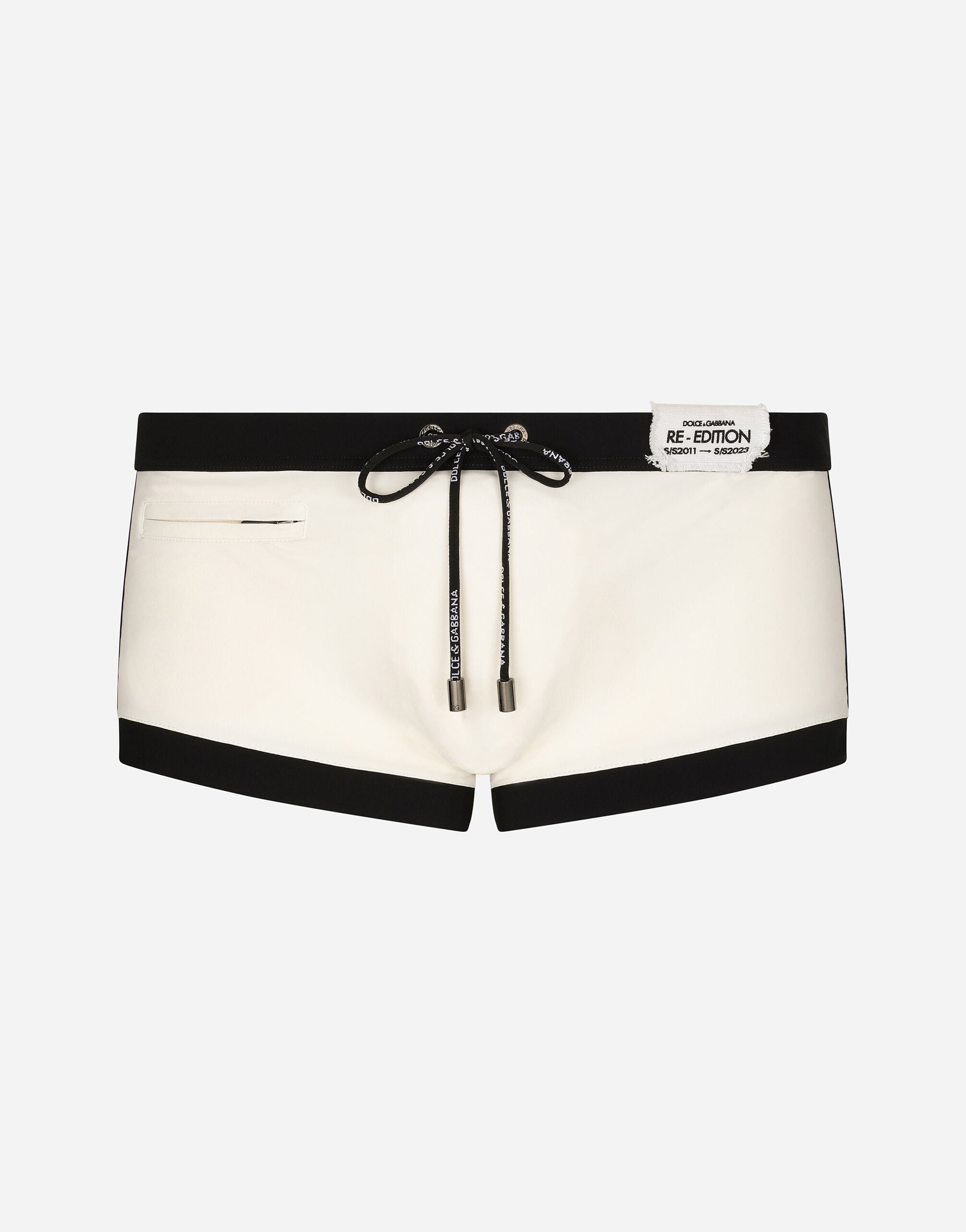 Dolce & Gabbana High-legged swim trunks with patch Multicolor GV1CXTFU4KJ