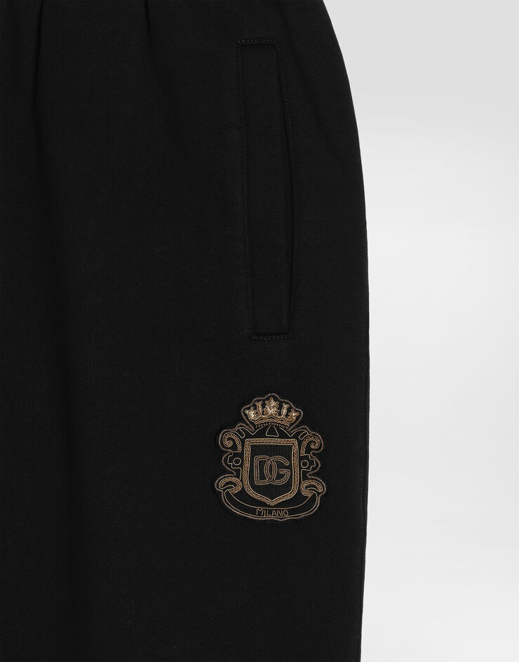 Dolce & Gabbana Jersey trousers with heraldic patch Black GP07TZG7PZT