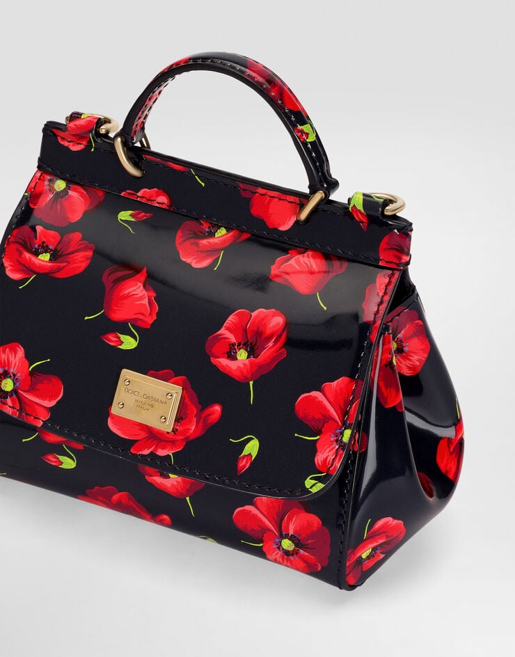Dolce & Gabbana Sicily shoulder and crossbody bag in poppy-print patent leather Dolce & Gabbana Sicily shoulder and crossbody bag in poppy-print patent leather EB0003A0563